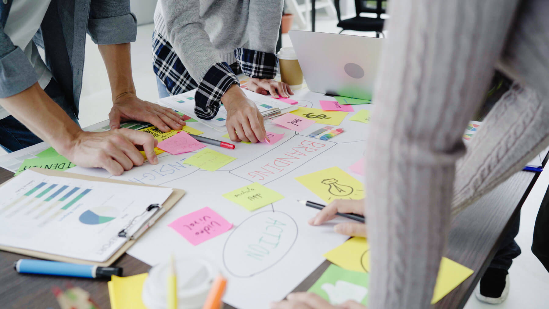 Group Casually Dressed Business People Discussing Ideas Office